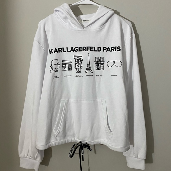 Karl Lagerfeld Paris Drawstring Hoodie/Sweatshirt - Picture 3 of 7